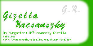 gizella macsanszky business card